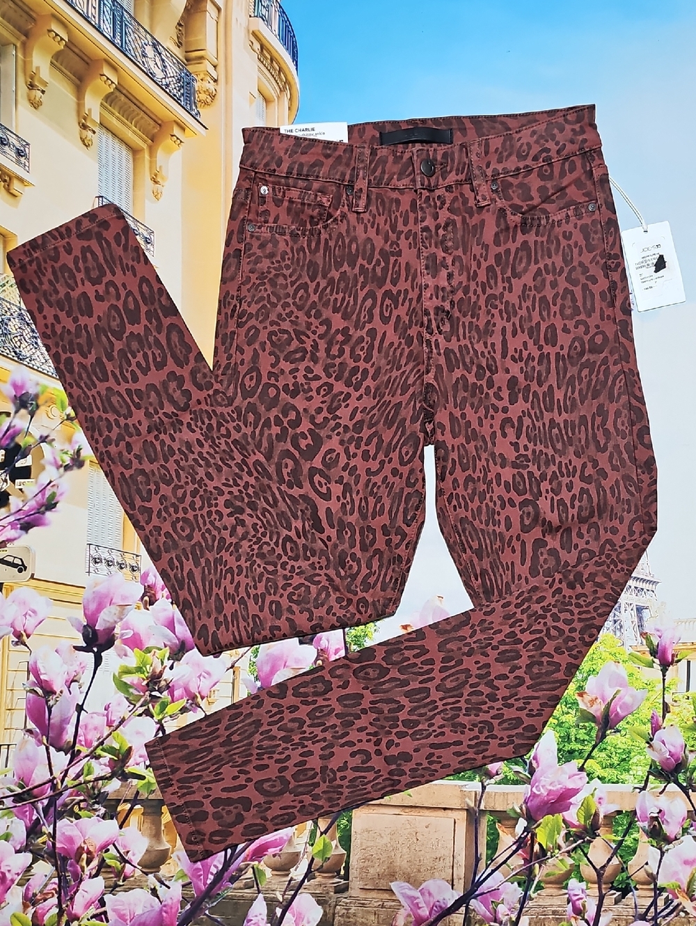 Joe's The Charlie Animal Print High Rise Skinny Ankle Size 27 New